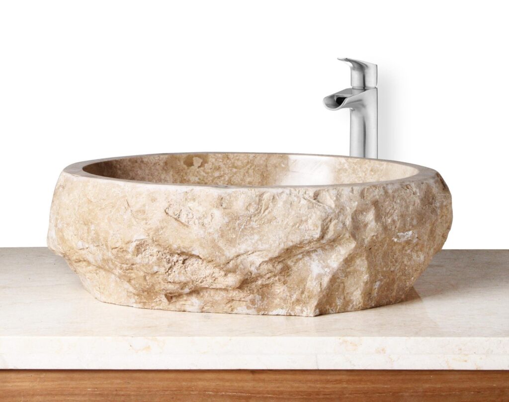 round stone sink