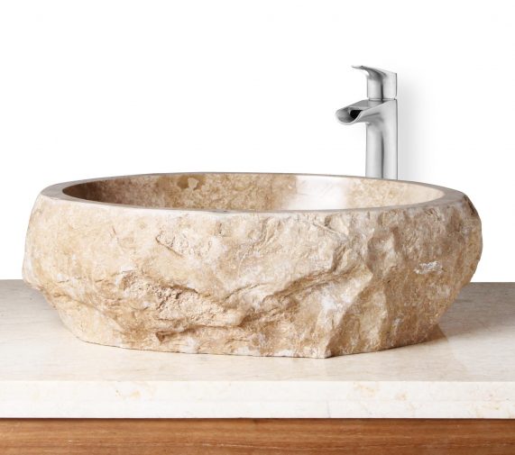 round stone sink