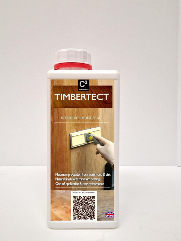 TimberTect Interior sealant – for all interior wood; including bathrooms, wet-rooms, kitchens, walls, floors & furniture. TimberTect was a revolutionary timber treatment when introduced in 1987 and with continuous development and improvement its as still revolutionary today as it was then. It provides a beautifully natural appearance, with little surface coating. It is very hard-wearing, waterproof, stain resistant and chemical resistant. It is very easy to apply and easy to maintain. Protecting Any Timber: TimberTect works brilliantly on any type of interior wood. Its protection is second to none; using the latest technology to protect against water, dirt, drinks & food, household chemicals and high levels of wear & tear.